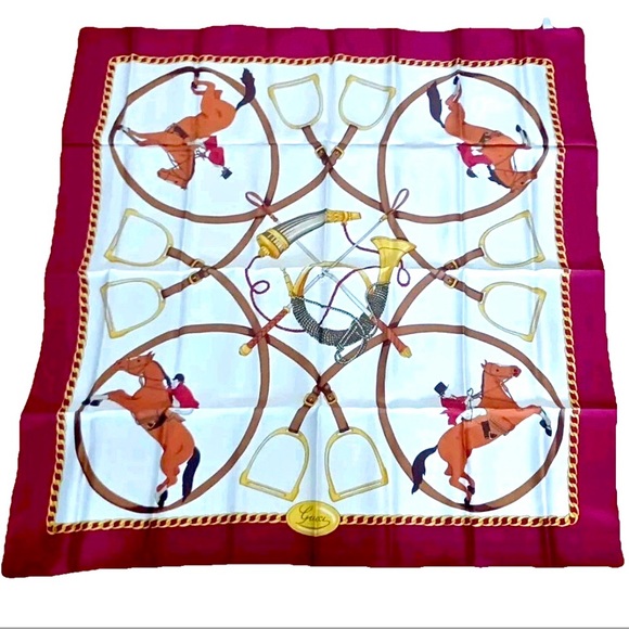 Gucci Accessories - Vintage Gucci Equestrian Silk Scarf